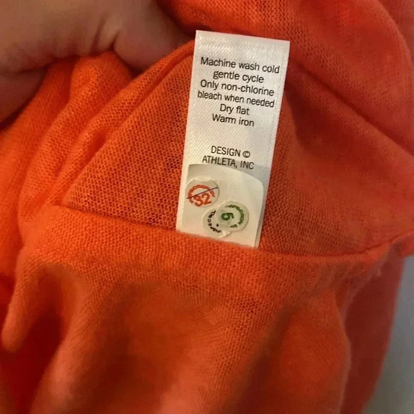 ATHLETA Linen Newport Henley Tunic Coral Orange SM - Picture 3 of 7